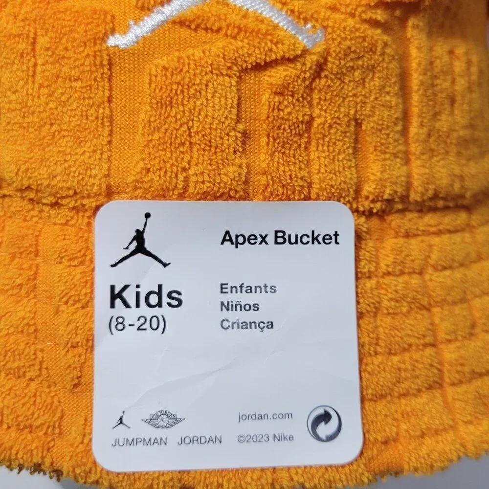 Jordan Jumpman Apex Bucket Hat Kids Youth 8-20 Orange Unisex UPF 40 Boy Girl NEW